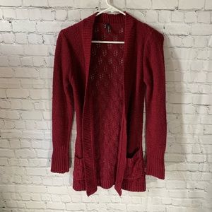Maurices Berry Red Cardigan Sweater